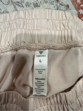YOGASMOGA Women's Athletic Shorts - Light Blush (L)